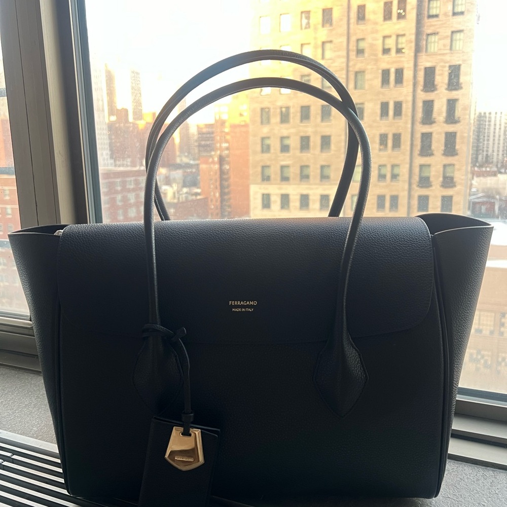 Never worn- Salvatore Ferragamo Black East West Tote